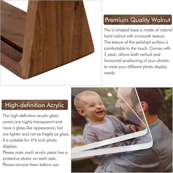 Mixoo 4x6 Wood Photo Picture Frame 2 Pack