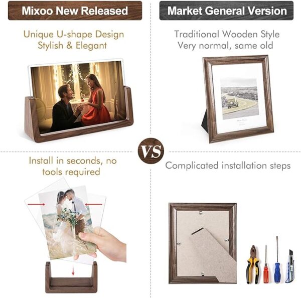 Mixoo 4x6 Wood Photo Picture Frame 2 Pack