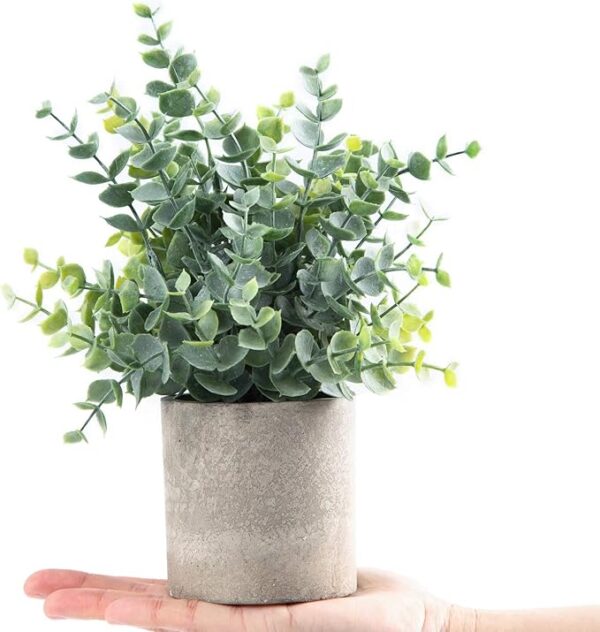 2 Pack Small Fake Plants Eucalyptus Potted