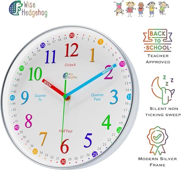 b2 Learning Clock for Kids, Silent Non Ticking